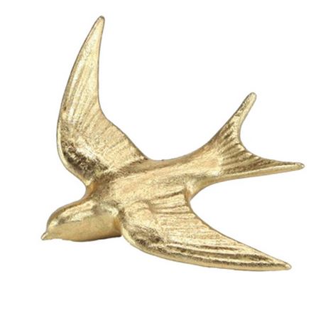 Déco Oiseau doré L14 P4 H16,8cm
