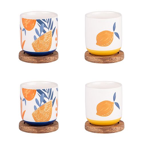 Coffret de 4 tasses avec sous tasses Sicilia 25 cl