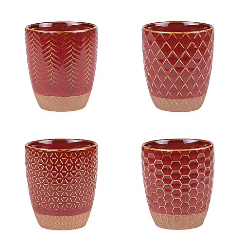 Coffret de 4 gobelets Jaspe Rouge 20 cl