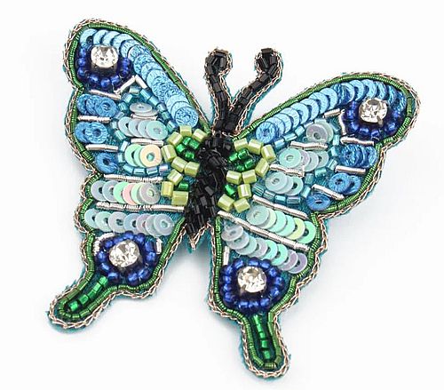 BROCHE PAPILLON BLEU