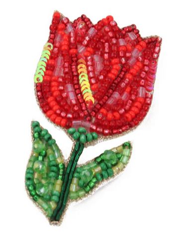 BROCHE TULIPE ROUGE
