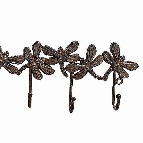 Patère Fonte Libellules 37 x 4 x 12cm