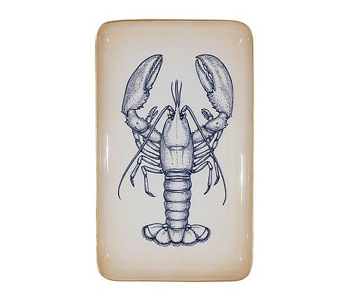 PLATEAU HOMARD BORDEMER BLEU 15.5X25.5CM FER