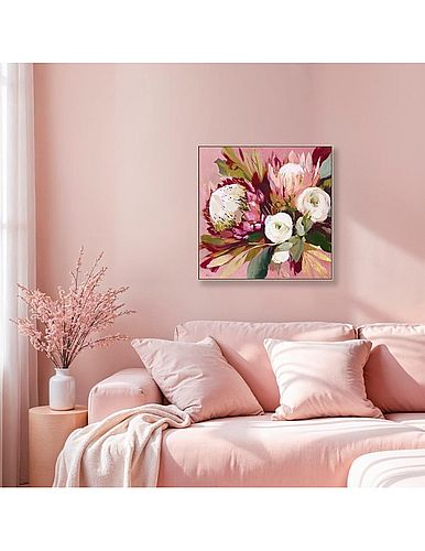 Toile rose encadrée 60 x 60cm