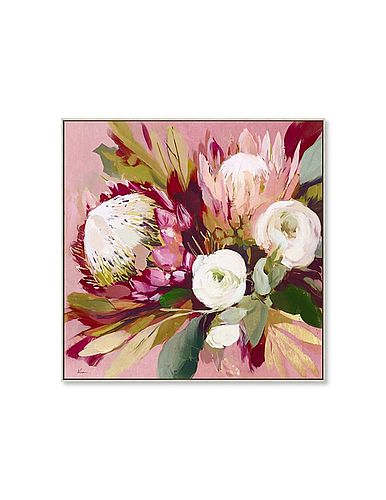 Toile rose encadrée 60 x 60cm