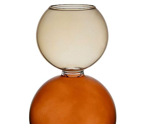 VASE CYRIUS AMBRE D12.5XH29.5 VERRE BOROSILICATE