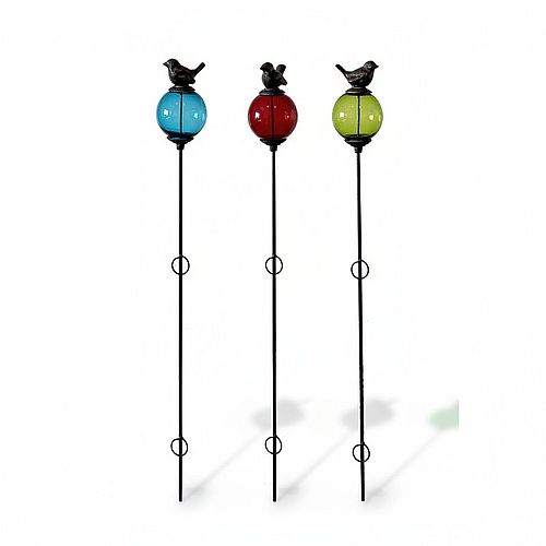 Tuteurs boule oiseau 10x137cm bleu