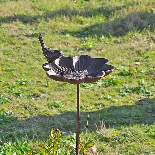 Mangeoire oiseaux Fleurs 20x18x90cm